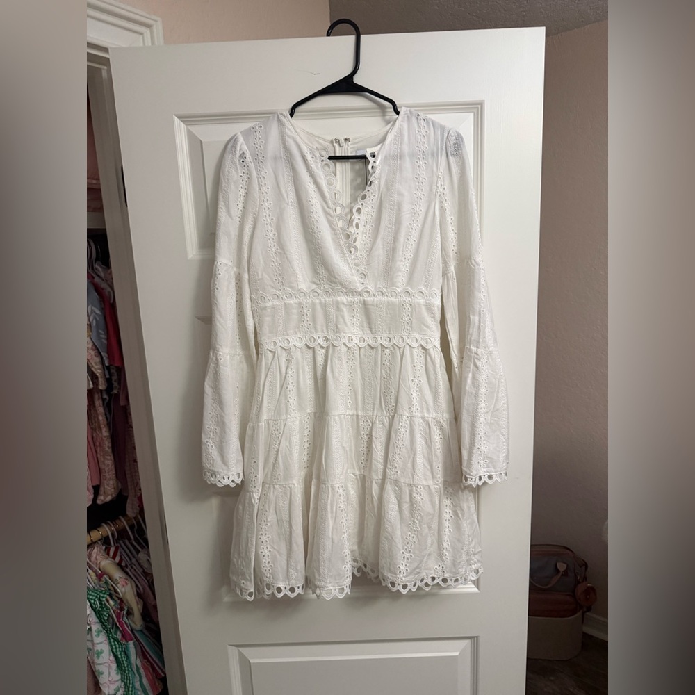 Lost + Wander White Long Sleeve Dress
